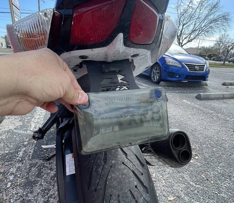Tinted Motorcycle License Plate Privacy Cover Anti-Camera (smoke)
