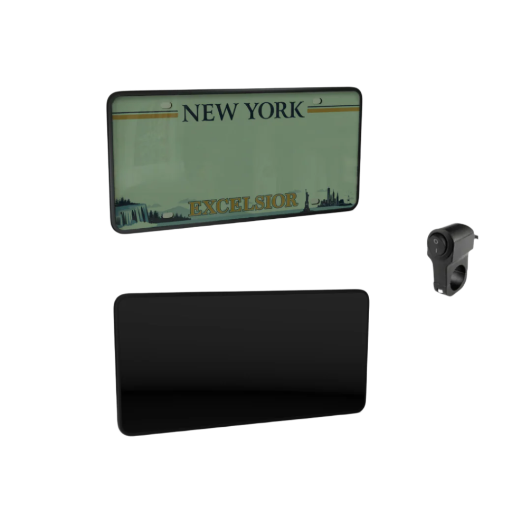 Motorcycle Blackout Cover Privacy Plate Anti-Camera w/ Remote